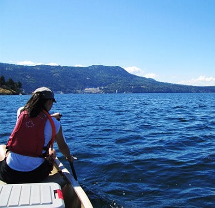 Maddie ocean canoeing on the West Coast