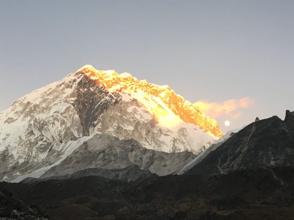 Everest base camp sunset
