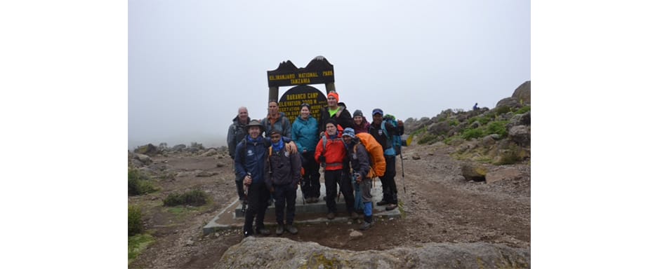 Group at Baranco Camp Mt Kilimanjaro