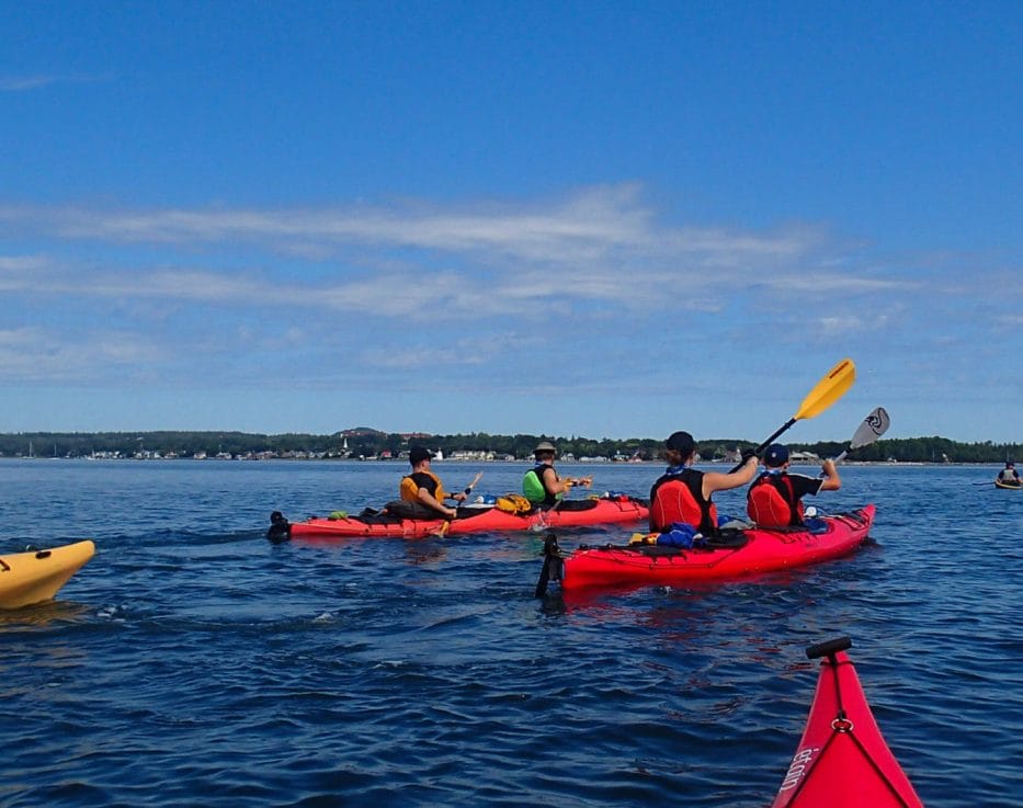 kayaks on lake