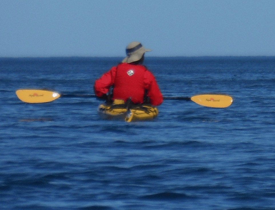 Image of a kayak on the ocean
