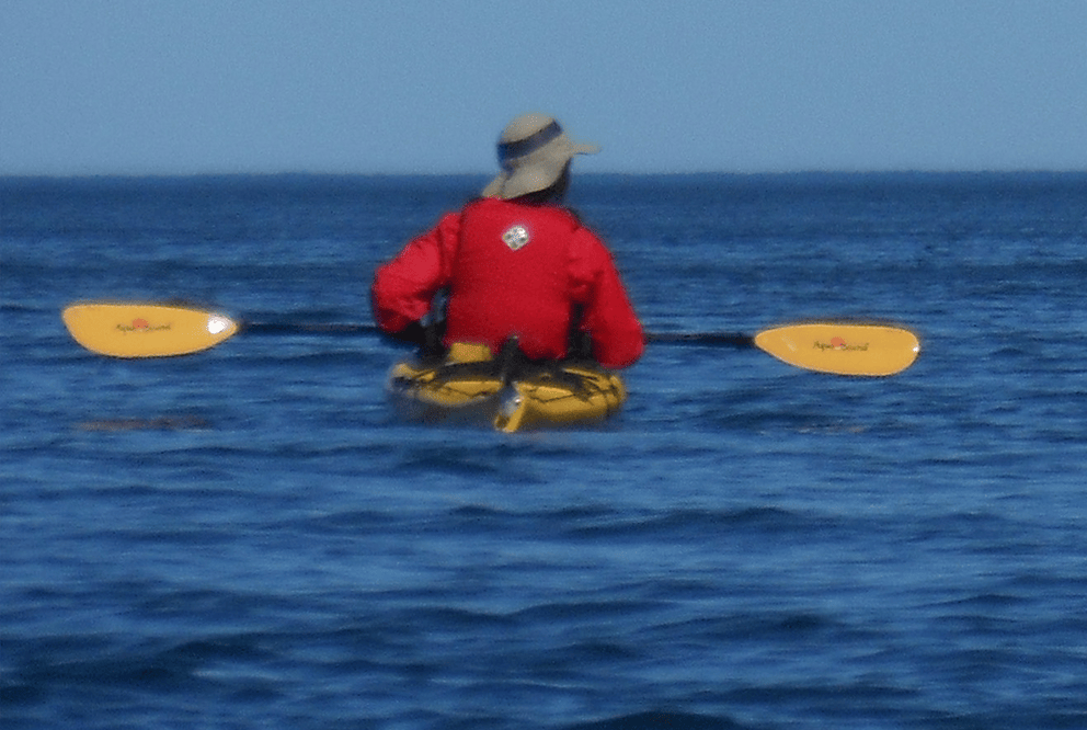 Image of a kayak on the ocean