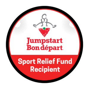 Canadian Tire Jumpstart Charity logo with test that reads Jumpstart Bon depart sport relief fund recipient